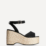 Pacific Black Faux Suede Platform Wedges