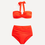 Palma Tangerine Bandeau High Waisted Bikini