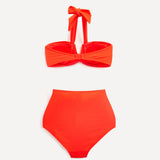 Palma Tangerine Bandeau High Waisted Bikini