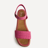Panama Fuchsia Raffia Espadrille Flatform Sandals
