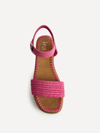 Panama Fuchsia Raffia Espadrille Flatform Sandals