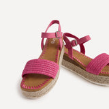 Panama Fuchsia Raffia Espadrille Flatform Sandals