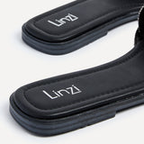 Pandora Black Diamante Slider Sandals