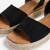 Paradise Black Espadrille Flatform Sandals