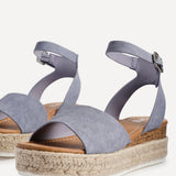 Paradise Blue Espadrille Flatform Sandals