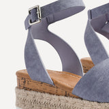 Paradise Blue Espadrille Flatform Sandals