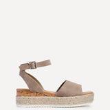Paradise Taupe Espadrille Flatform Sandals