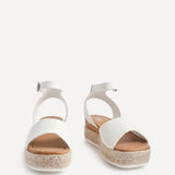 Paradise White Espadrille Flatform Sandals