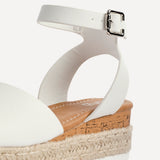 Paradise White Espadrille Flatform Sandals