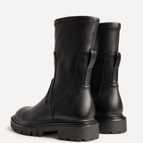Peggy Black Faux Leather Mid-Length Chelsea Boots