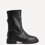 Peggy Black Faux Leather Mid-Length Chelsea Boots