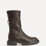 Peggy Brown Faux Leather Mid-Length Chelsea Boots