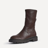 Peggy Brown Mid-Length Chelsea Boots
