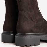 Peggy Brown Faux Suede Mid-Length Chelsea Boots