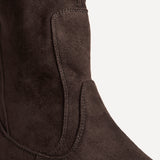 Peggy Brown Faux Suede Mid-Length Chelsea Boots