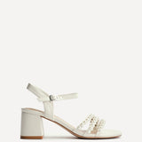 Perla Bridal Ivory Faux Leather Pearl Heels
