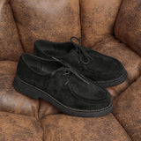 Perth Black Faux Suede Loafers