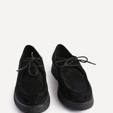 Perth Black Faux Suede Loafers