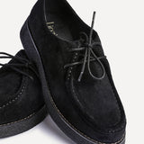 Perth Black Faux Suede Loafers
