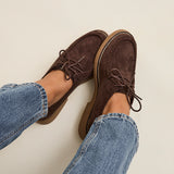 Perth Brown Faux Suede Loafers