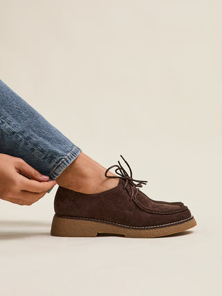 Perth Brown Faux Suede Loafers