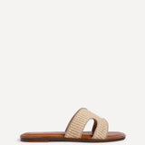 Petra Natural Raffia Link Flat Sandals