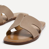 Petra Taupe Link Flat Sandals