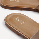Petra Taupe Link Flat Sandals