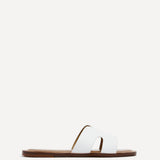 Petra White Link Flat Sandals