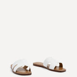 Petra White Link Flat Sandals
