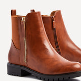 Peyton Tan Stretch Ankle Boots