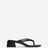 Phase Black Faux Leather Mule Heels