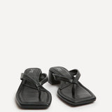 Phase Black Faux Leather Mule Heels