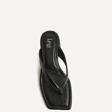 Phase Black Faux Leather Mule Heels
