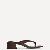 Phase Brown Faux Suede Mule Heels
