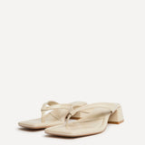 Phase Nude Faux Suede Mule Heels