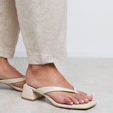 Phase Nude Faux Suede Mule Heels