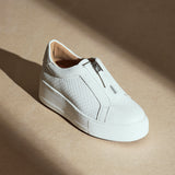 Piper White Faux Leather Trainers