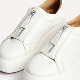 Piper White Faux Leather Trainers