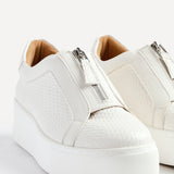 Piper White Faux Leather Trainers