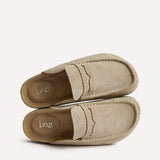 Poet Beige Suede Leather Mule Loafers