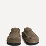 Poet Mocha Suede Leather Mule Loafers