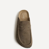 Poet Mocha Suede Leather Mule Loafers