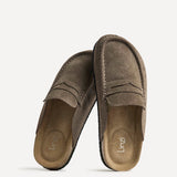 Poet Mocha Suede Leather Mule Loafers