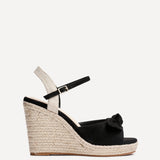 Portofino Black Bow Detail Wedges