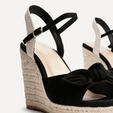 Portofino Black Bow Detail Wedges