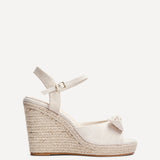 Portofino Beige Canvas Bow Detail Wedges