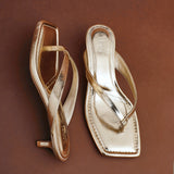 Potential Gold Toe Post Kitten Heels