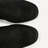 Power Black Faux Suede Riding Boots