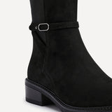 Power Black Faux Suede Riding Boots
